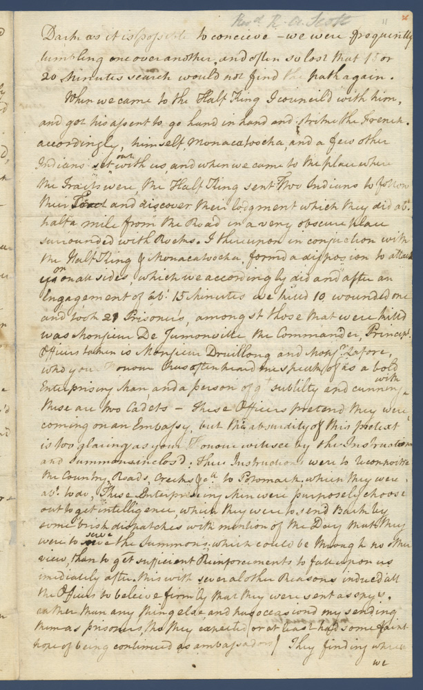 Letter, George Washington to Robert Dinwiddie, 29 May 1754
