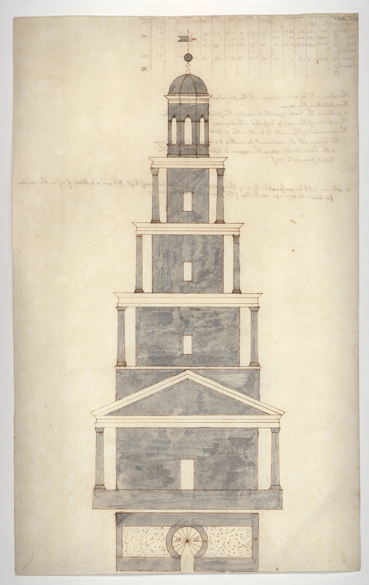 Drawing of an observation tower, ca.1771; never built