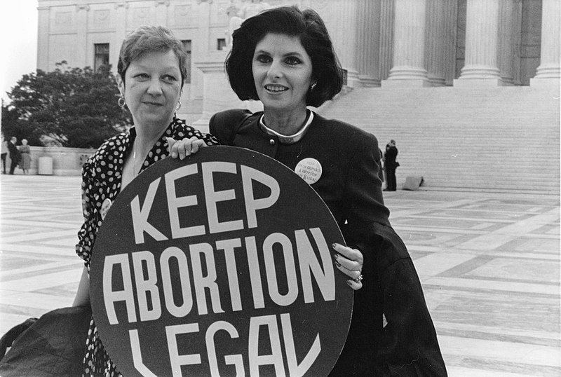 Norma McCorvey (Jane Roe) and her lawyer Gloria Allred 