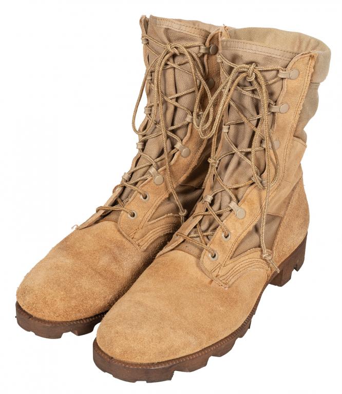 Image of boots worn by Christopher Werle in Kuwait (VMHC 2019:29)