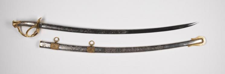 Presentation sword awarded to George Henry Thomas for gallantry in the Seminole and Mexican wars, 1900.1.A-B. In 1861, Thomas was one of 50,000 Virginians who decided to remain in the U.S. Army, where he rose to the rank of major general.