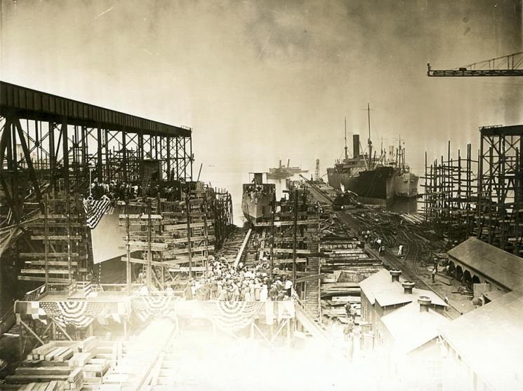 Launching of the "Herndon", Newport News, 1919