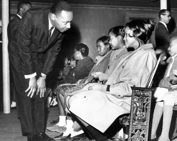MLK, Jr. with studetns