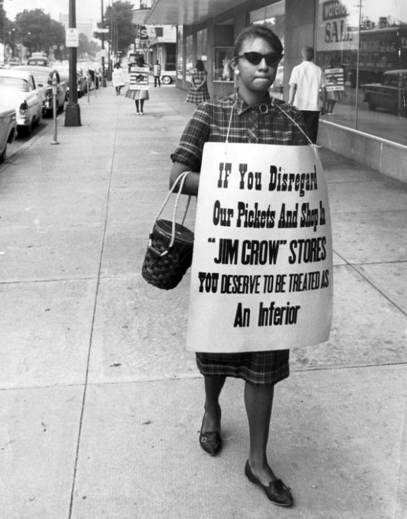 Woman protesting in Richmond