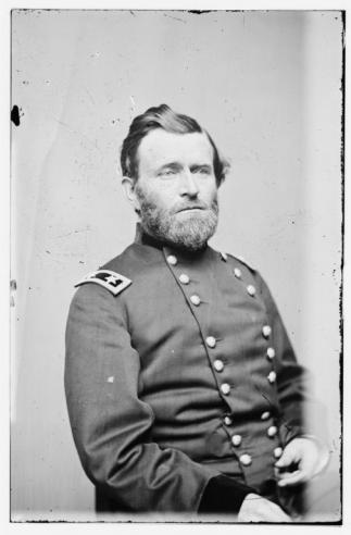 Black and white photograph of Ulysses S. Grant in uniform  