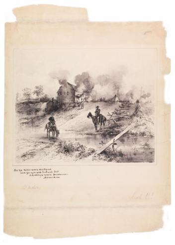 Union Troops Burning Out the Shenandoah Valley, Theodore R. Davis, 1864 (Gift of Robert M. Hicklin, Jr.; VHS accession number: 1991.76) Union Troops Burning Out the Shenandoah Valley, Theodore R. Davis, 1864