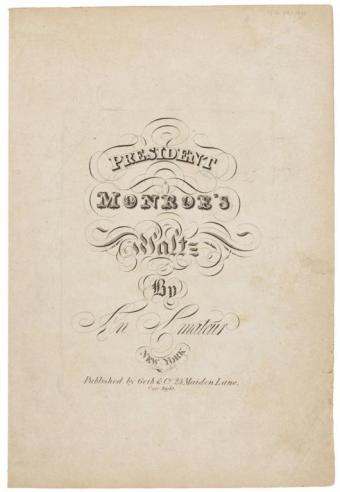 Sheet music entitled "President Monroe's Waltz"