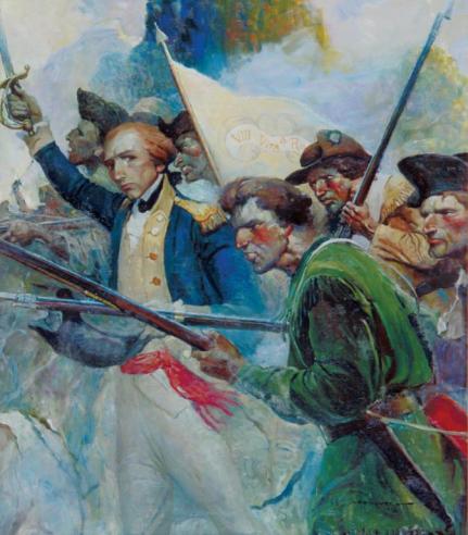Lafayette rallying troops of the 8th Virginia Regiment, by Frank Schoonover, 1921