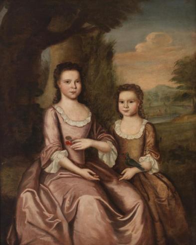 Ann and Sarah Gordon by John Hesselius, c. 1750 or 1751